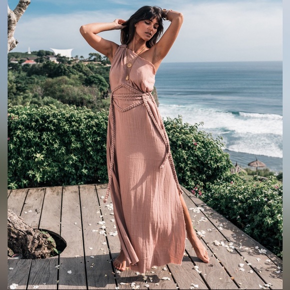 AYA Sacred Wear — One Shoulder Dusty Pink Goddess Dress - Picture 14 of 14